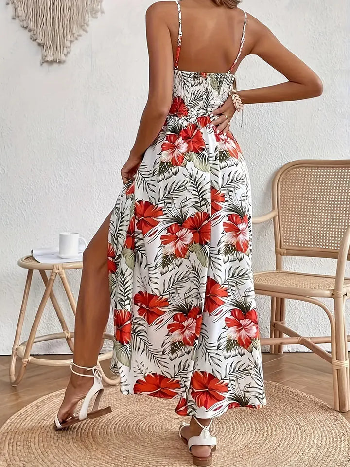 Women’s Wedding Guest Floral Asymmetric Midi Dress