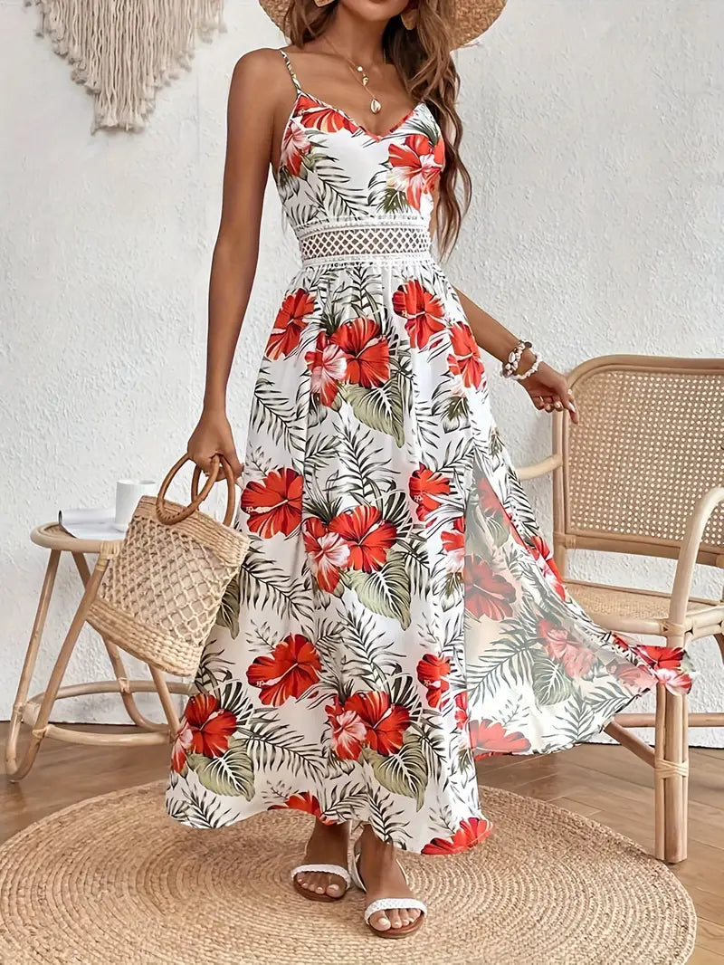 Women’s Wedding Guest Floral Asymmetric Midi Dress