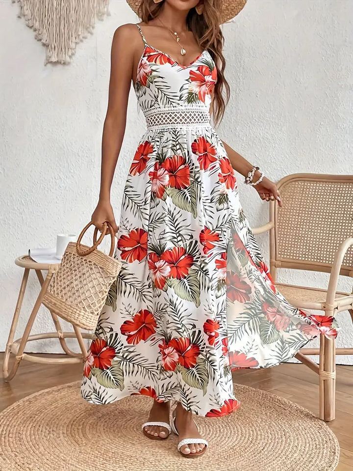 Women’s Wedding Guest Floral Asymmetric Midi Dress