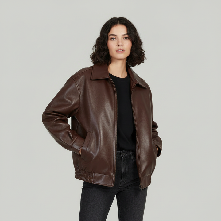 Oversized Leather Jacket Women | Stylish Women's Outerwear
