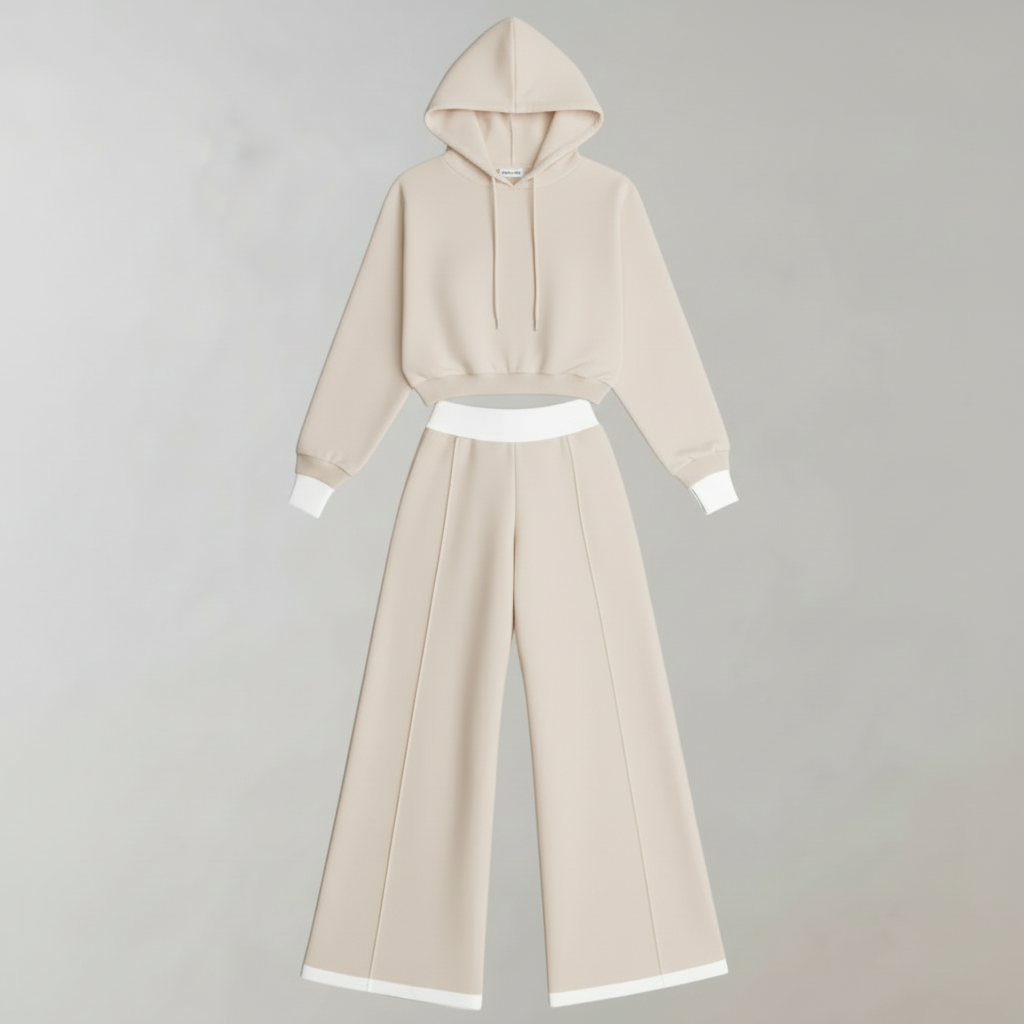 Women's Tracksuit Set | Hoodie and Wide-Leg Trousers