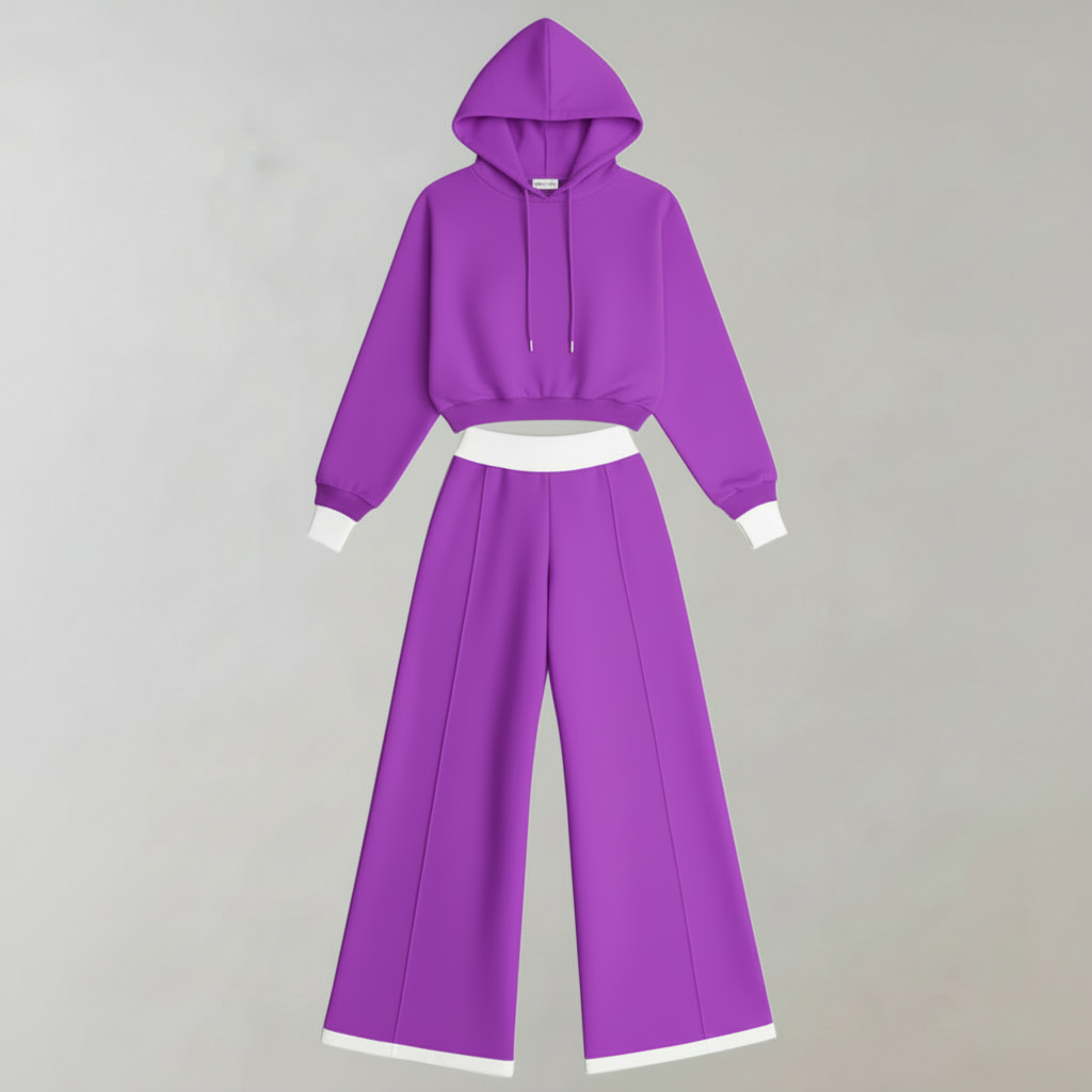 Women's Tracksuit Set | Hoodie and Wide-Leg Trousers