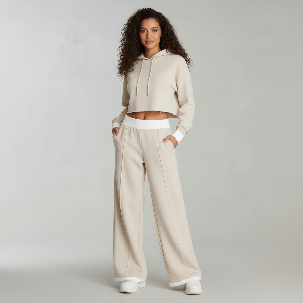 Women's Tracksuit Set | Hoodie and Wide-Leg Trousers