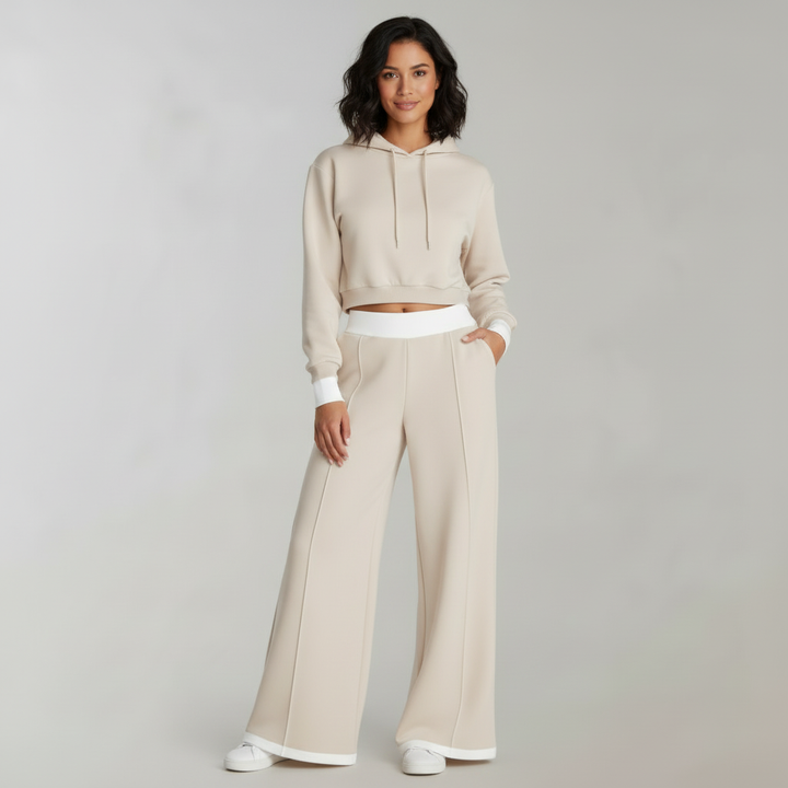 Women's Tracksuit Set | Hoodie and Wide-Leg Trousers