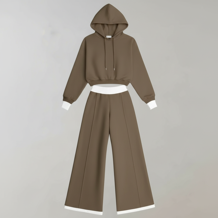 Women's Tracksuit Set | Hoodie and Wide-Leg Trousers