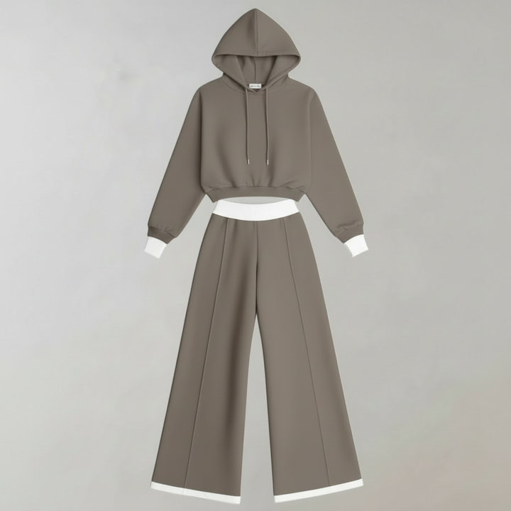 Women's Tracksuit Set | Hoodie and Wide-Leg Trousers