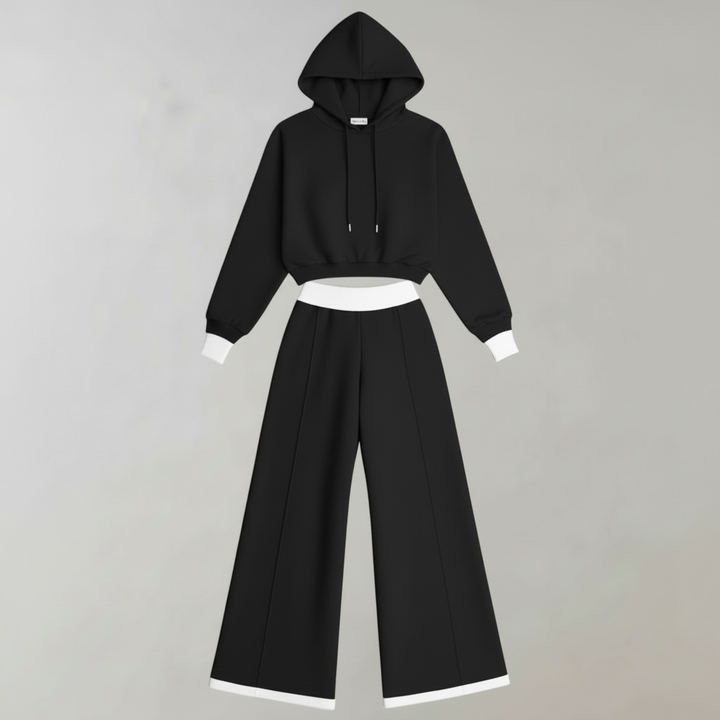 Women's Tracksuit Set | Hoodie and Wide-Leg Trousers