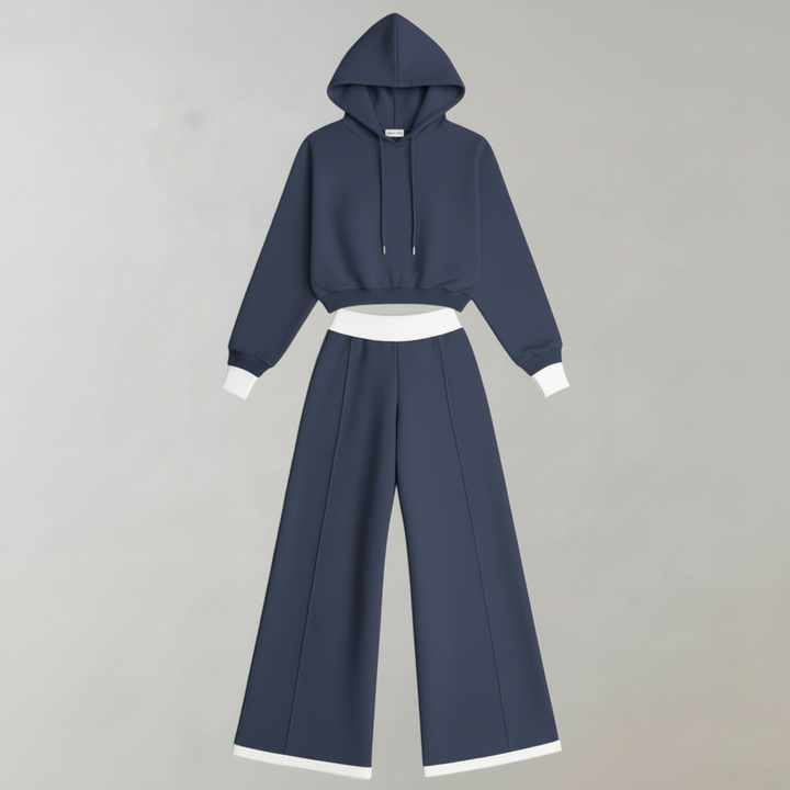 Women's Tracksuit Set | Hoodie and Wide-Leg Trousers