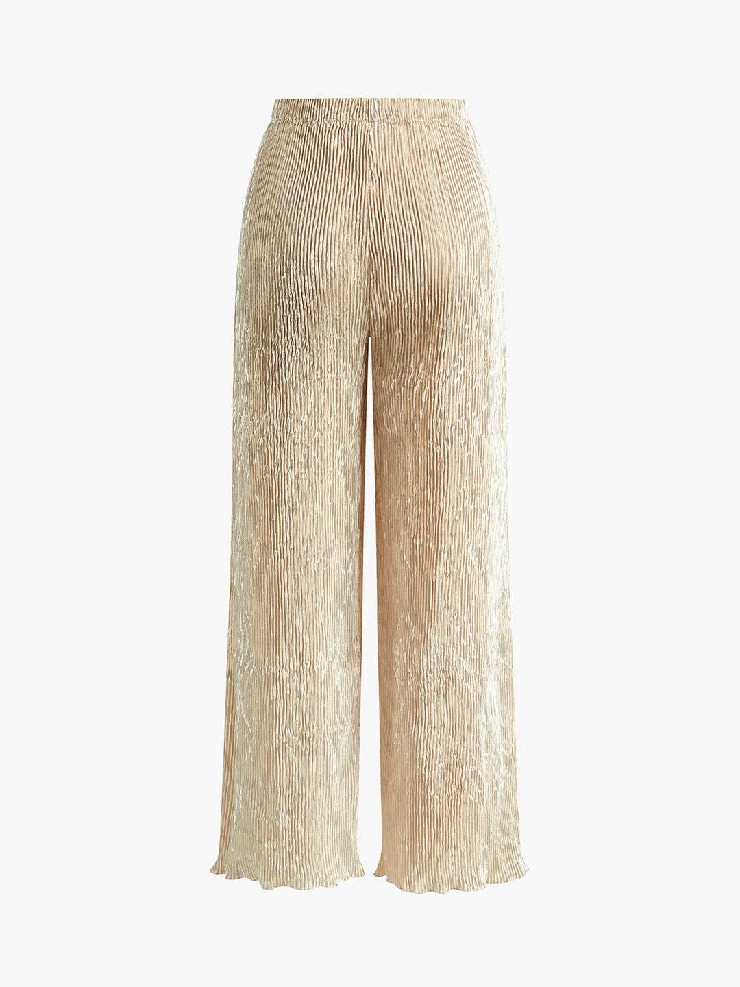 Women’s Halter Neck Pleated Top and Wide Leg Pants Set